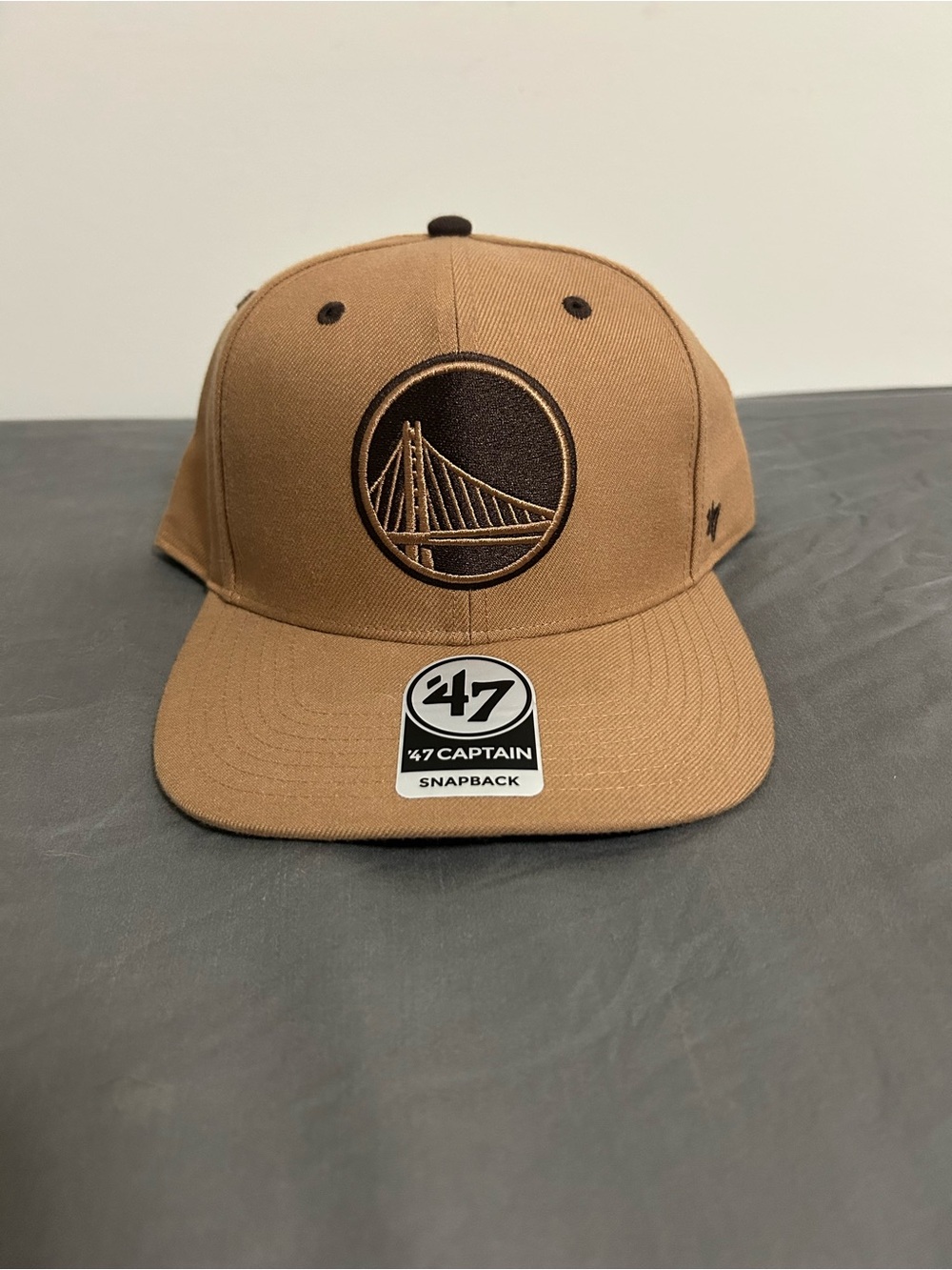 Golden State Warriors ’47 Captain Snapback Hat Brown Tan NBA Embroidered OSFA